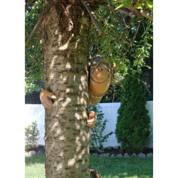 Elf Tree Hugger - Yard Decorations - Whimsical Tree Sculpture - Picture 4 of 4